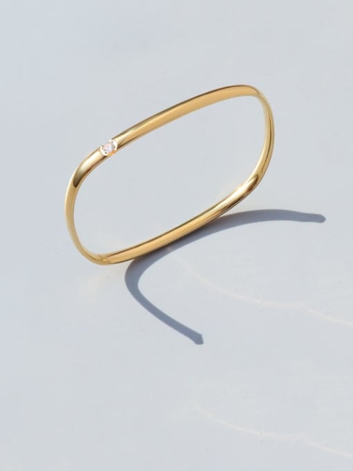 Gold Bracelet Titanium 316L Stainless Steel Geometric Minimalist Band Bangle with e-coated waterproof