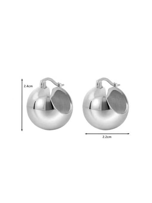 Clioro Brass Smooth Round Ball Minimalist Huggie Earring 3