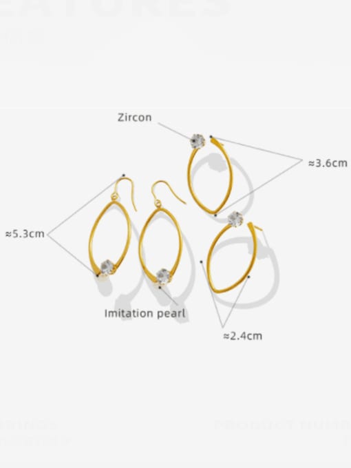 MAKA Titanium Steel Cubic Zirconia Geometric Minimalist Hook Earring 3