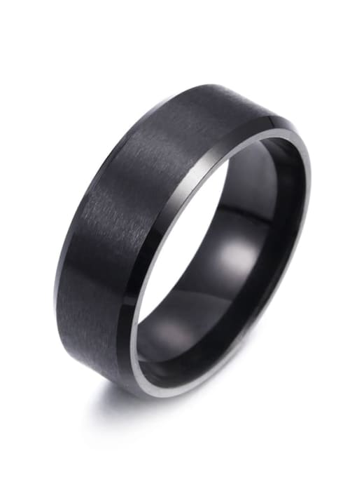 304 stainless steel black Stainless steel Geometric Hip Hop Band Ring