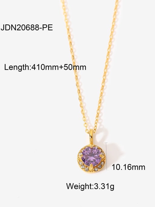 JDN20688 PE Stainless steel Cubic Zirconia Round Dainty Necklace