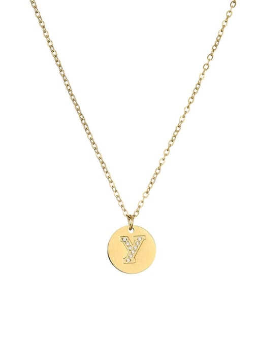 Y Stainless steel Letter Dainty Initials Necklace with 26 letters