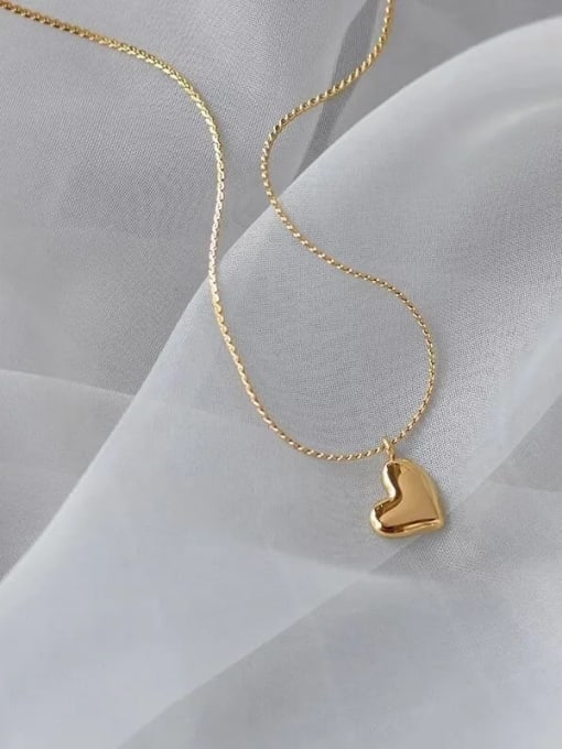 K456 Love Gold Titanium Steel Heart Minimalist Necklace