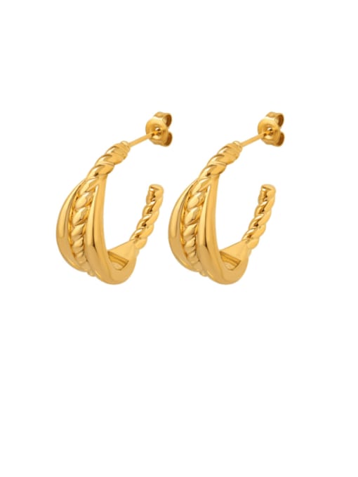 MAKA Brass Geometric Vintage Stud Earring 0