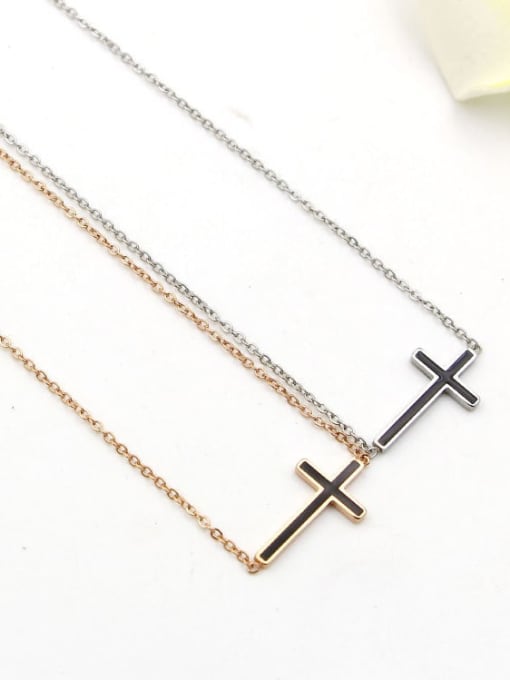 K.Love Titanium Enamel Cross Minimalist  pendant Necklace 0
