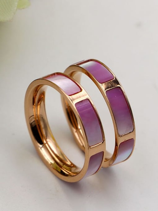 K.Love Titanium Shell Rectangle Minimalist Band Ring 0