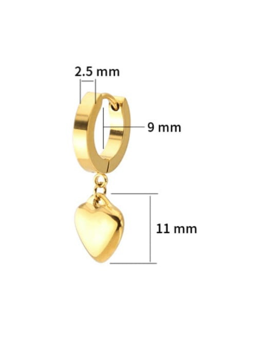 BELII Titanium Steel Heart Minimalist Single Earring 2
