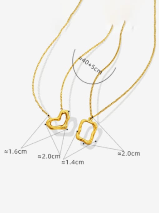 MAKA Titanium Steel Geometric Minimalist  Heart Pendant Necklace 3