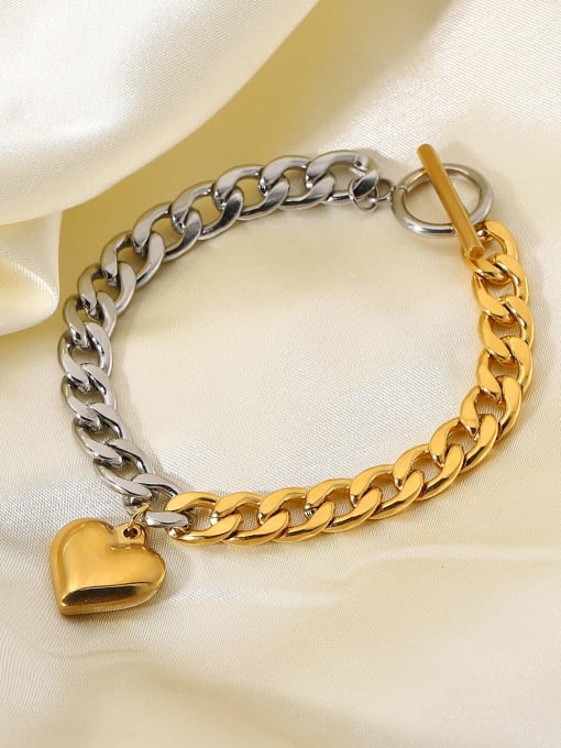 J&D Stainless steel Heart Trend Strand Bracelet 0