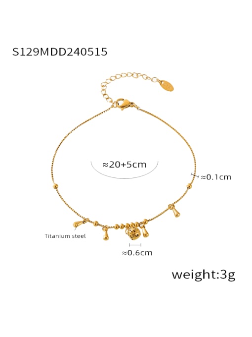 S129 Golden Feet Chain Titanium Steel Irregular Hip Hop Anklet