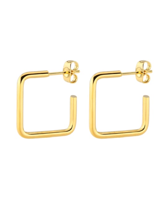 Square Gold (20mm pair) Titanium Steel Geometric Minimalist Huggie Earring