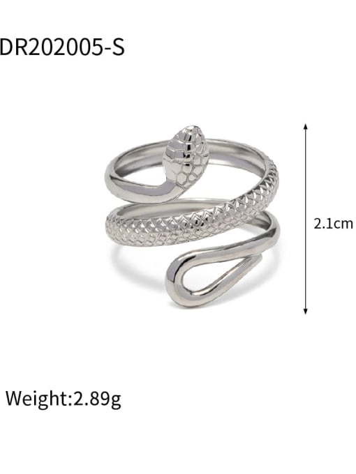 JDR202005 S Stainless steel Trend Snake Earring Ring and Necklace Set