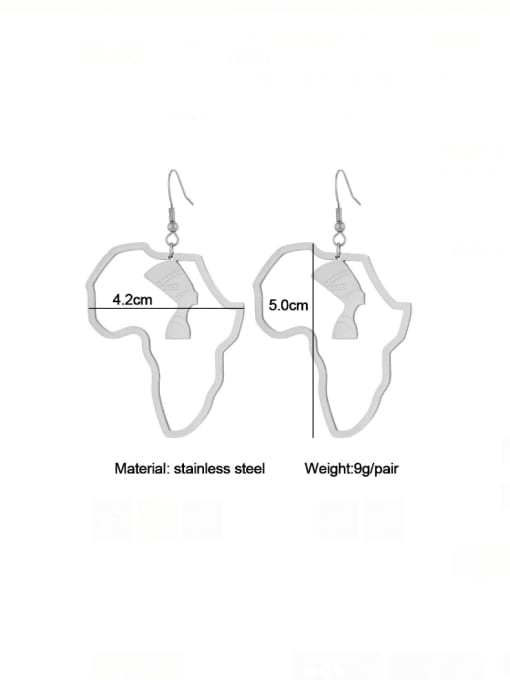 SONYA-Map Jewelry Stainless steel Medallion Minimalist Hook African Pendant  Earring 2