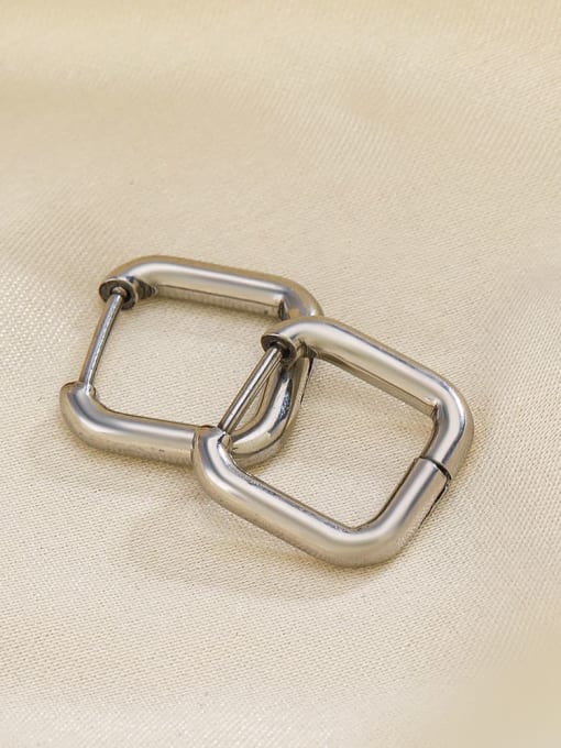 J$L  Steel Jewelry Stainless steel Geometric Minimalist Huggie Earring 2