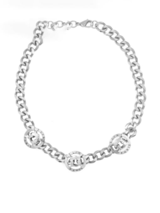 SN21052615S Titanium Steel Geometric Vintage Necklace