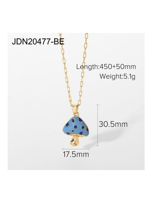 JDN20477 BE Stainless steel Enamel Mushroom Cute Necklace