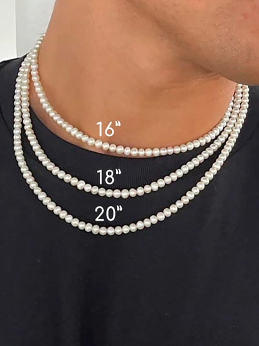 J&D Stainless steel Imitation Pearl Geometric Minimalist Necklace 1