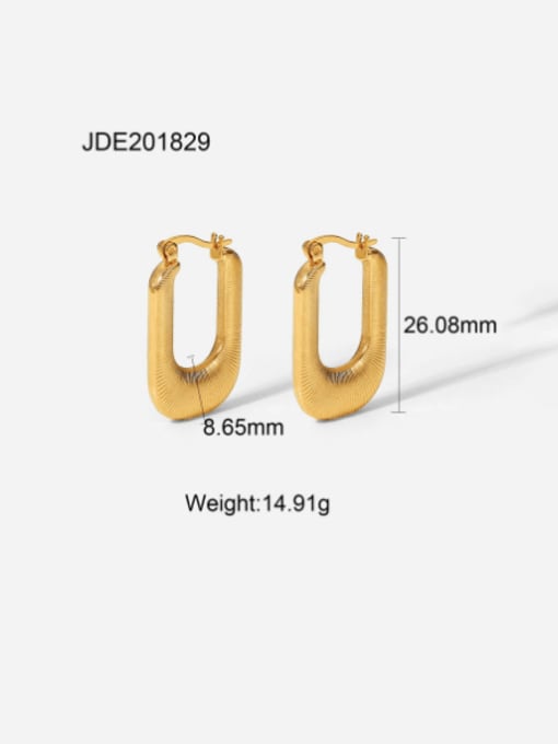 JDE201829 Stainless steel Geometric Minimalist Huggie Earring