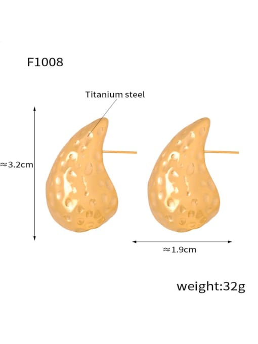 F1008,Gold Earring Titanium Steel Drop Metal Earring with 6 styles