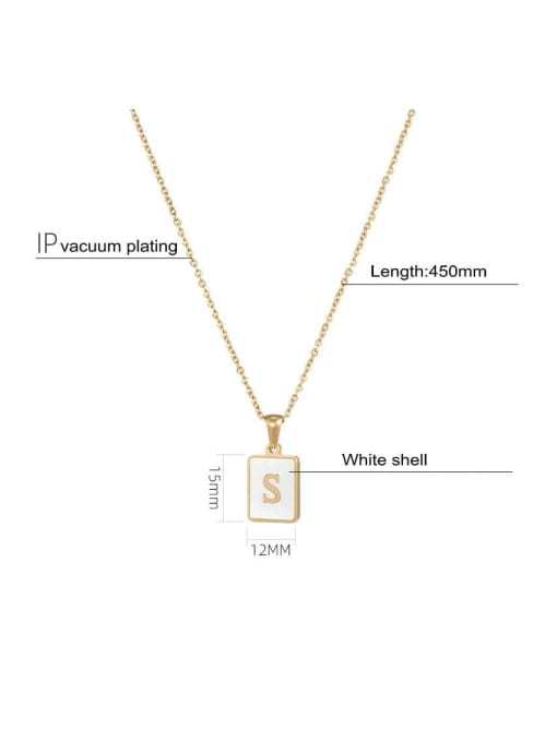 J&D Stainless steel Shell Message Trend Initials Necklace 3
