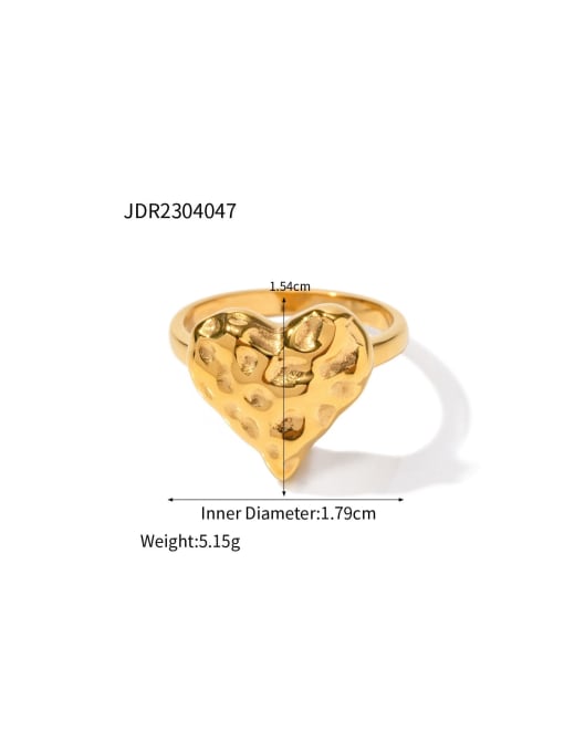 J&D Stainless steel Heart Trend Band Ring 2