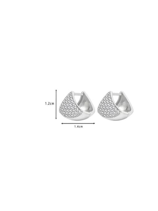 Clioro Brass Cubic Zirconia Geometric Trend Stud Earring 3