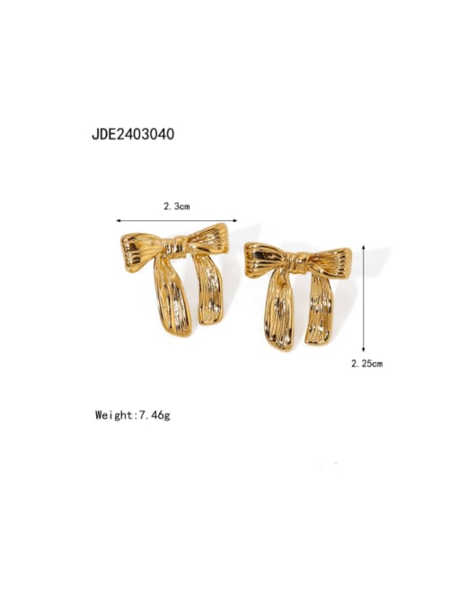 J&D Stainless steel Bowknot Hip Hop Stud Earring 2