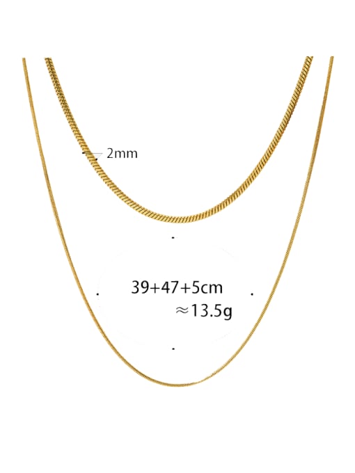 Clioro Stainless steel Double Layer Chain Minimalist Necklace 3