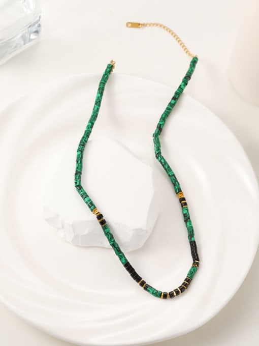 YAYACH Natural Stone Green Vintage Necklace