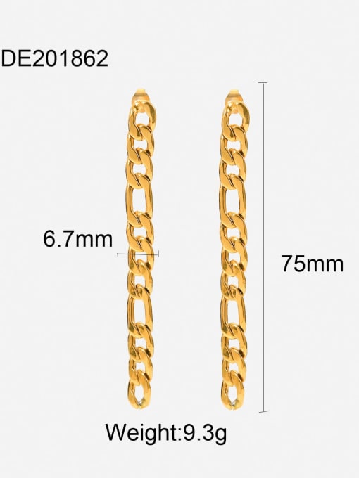 J&D Stainless steel Geometric  Chain Vintage Drop Earring 1