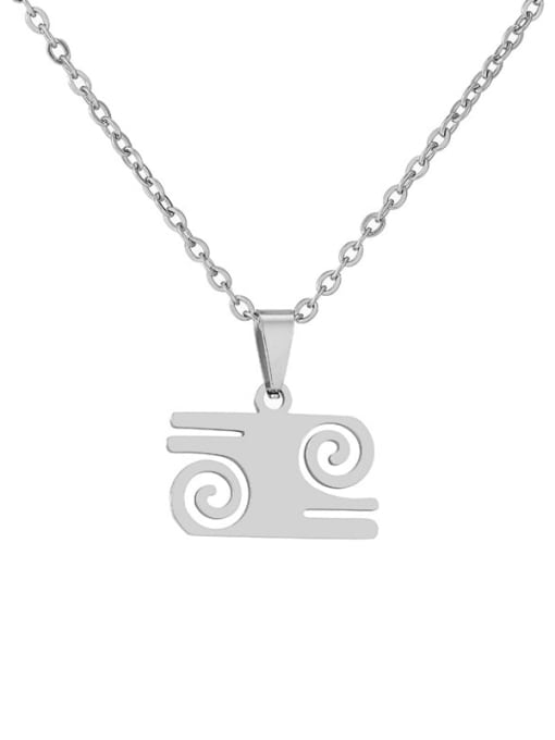 Steel color D Stainless steel Irregular Ethnic African symbols Pendant  Necklace