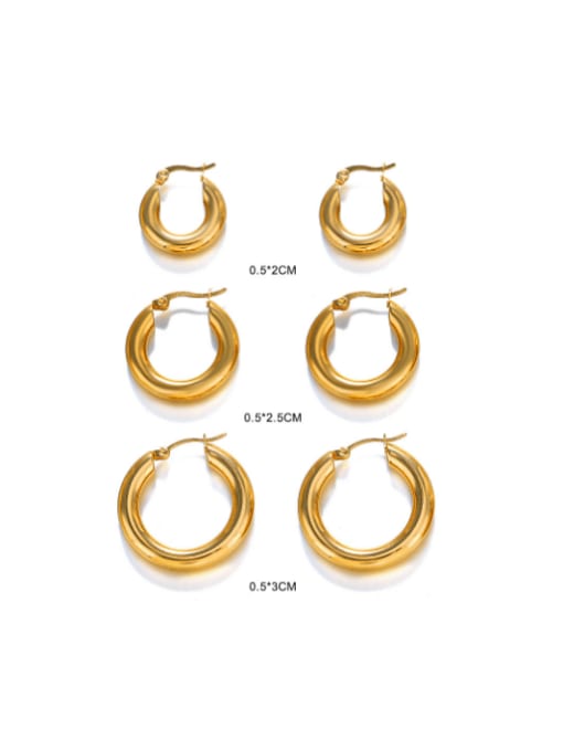 J$L  Steel Jewelry Stainless steel Geometric Minimalist Hoop Earring 1