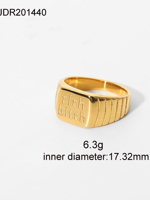 JDR201440 Stainless steel Letter Geometry Trend Band Ring