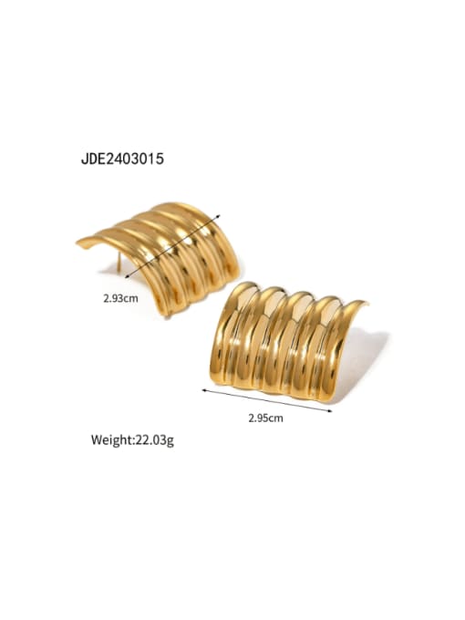 JDE2403015 gold Stainless steel Irregular Hip Hop Stud Earring