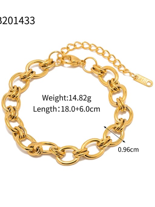 JDB201433 Stainless steel Geometric Trend Link Bracelet