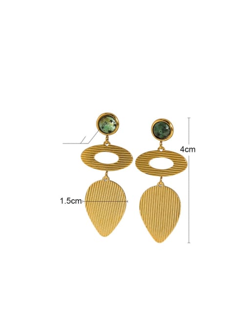 YAYACH Stainless steel Natural Stone Geometric Trend Drop Earring 2