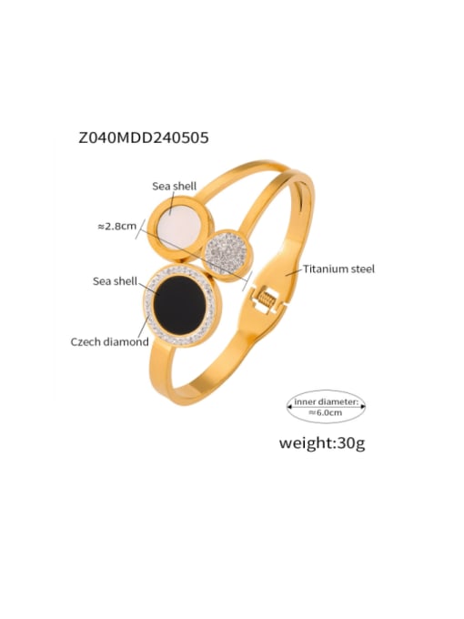 TXZ040 Gold Bracelet Titanium Steel Shell Hip Hop Heart  Bangle Rings and Necklace Set