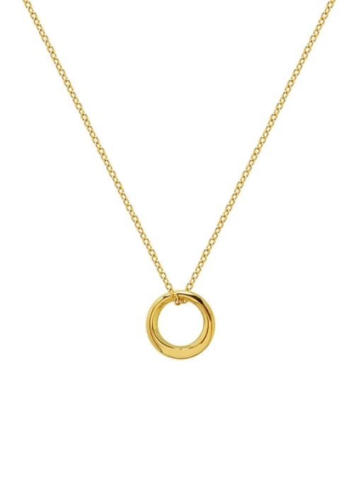 gold Titanium 316L Stainless Steel Geometric Minimalist Necklace with e-coated waterproof