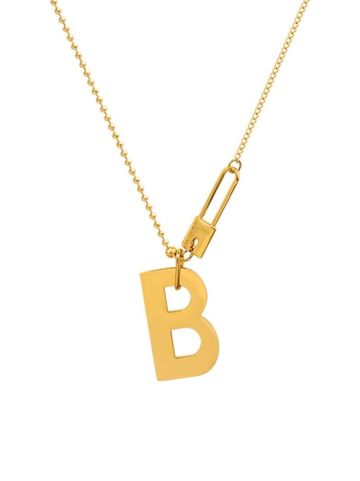MAKA Titanium 316L Stainless Steel Letter Hip Hop Necklace with e-coated waterproof 0