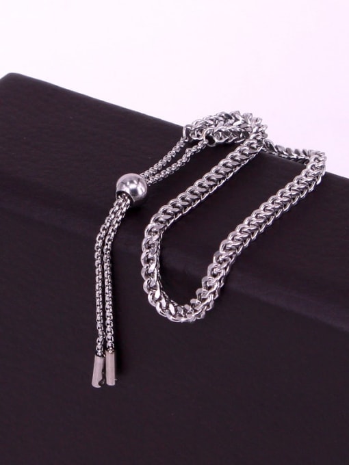 K.Love Titanium Steel Geometric Hip Hop Adjustable Bracelet 3