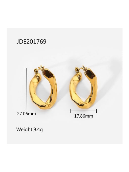 JDE201769 Stainless steel Geometric Trend Huggie Earring