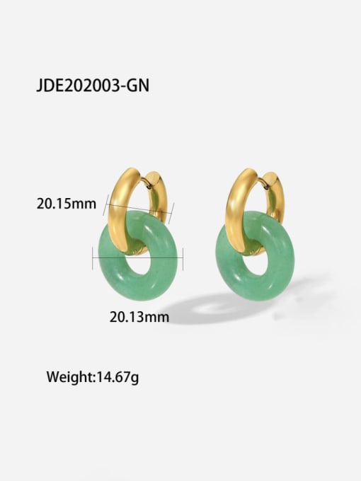 J&D Stainless steel Natural Stone Geometric Vintage Huggie Earring 3