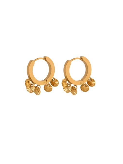 F457 Gold Earrings Titanium Steel Geometric Minimalist Huggie Earring