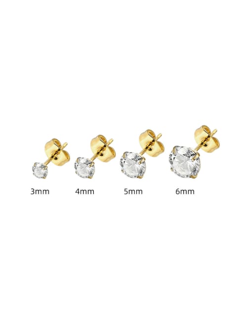 BELII Stainless steel Cubic Zirconia Geometric Minimalist Stud Earring 2