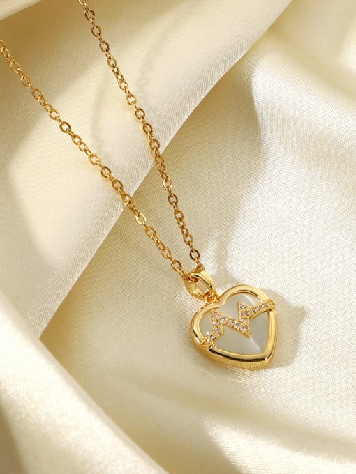 J&D Stainless steel Shell Heart Minimalist Necklace 2