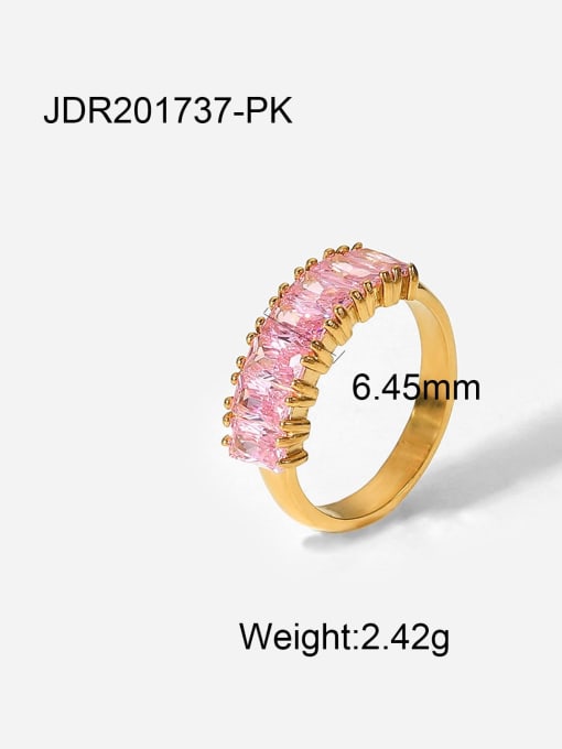 JDR201737 PK Stainless steel Cubic Zirconia Geometric Vintage Band Ring