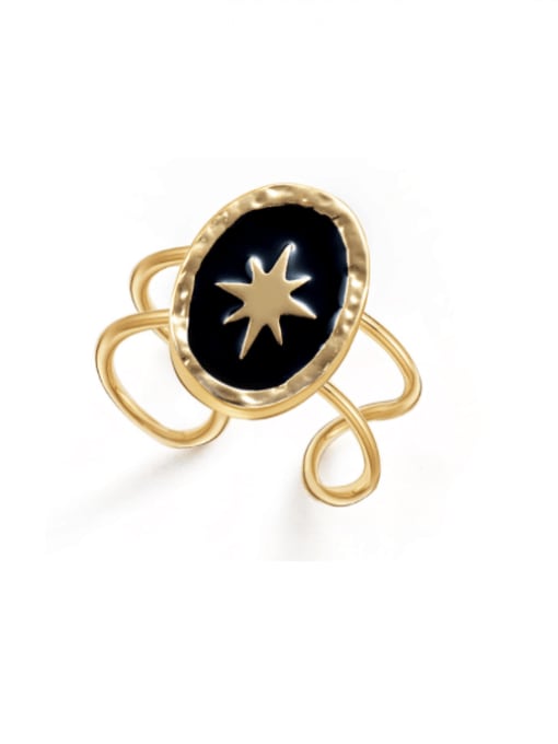 YAYACH Brass Enamel Star Vintage Stackable Ring 0