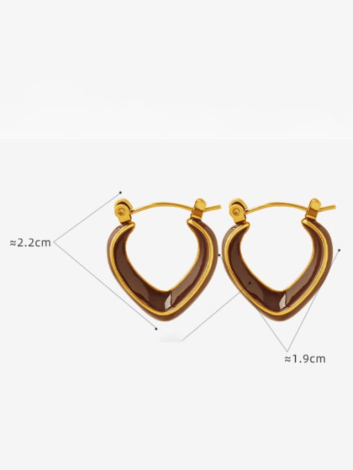 MAKA Titanium Steel Enamel Heart Minimalist Drop Earring 2