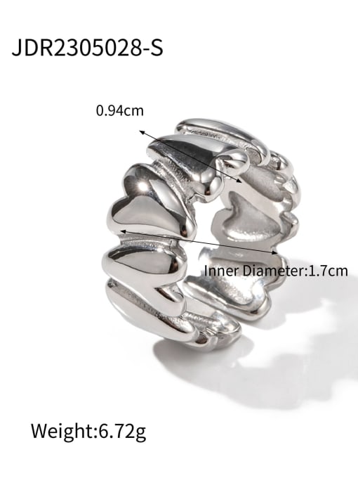 JDR2305028 S Stainless steel Geometric Trend Band Ring