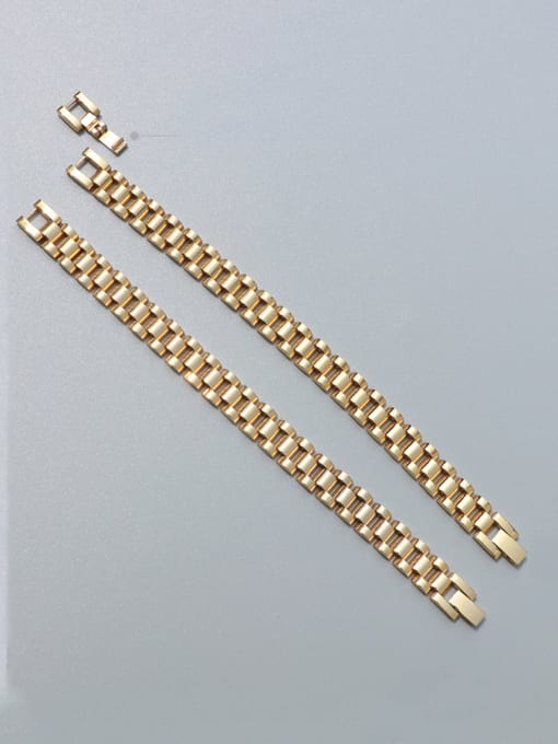 MAKA Titanium 316L Stainless Steel Geometric Vintage Link Bracelet with e-coated waterproof 1